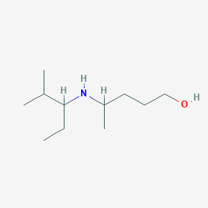 molecular formula C11H25NO B13281835 4-[(2-Methylpentan-3-yl)amino]pentan-1-ol 