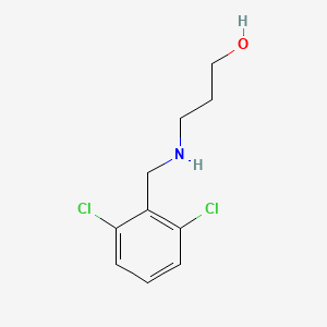molecular formula C10H13Cl2NO B13281847 3-{[(2,6-Dichlorophenyl)methyl]amino}propan-1-ol 