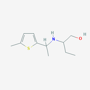 molecular formula C11H19NOS B13281849 2-{[1-(5-Methylthiophen-2-yl)ethyl]amino}butan-1-ol 