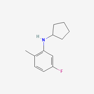 molecular formula C12H16FN B13281851 N-cyclopentyl-5-fluoro-2-methylaniline 