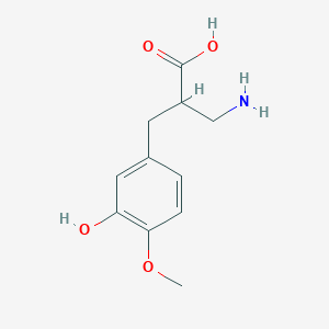 molecular formula C11H15NO4 B13281863 3-Amino-2-(3-hydroxy-4-methoxybenzyl)propanoic acid 