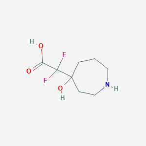 molecular formula C8H13F2NO3 B13281867 2,2-Difluoro-2-(4-hydroxyazepan-4-yl)acetic acid 