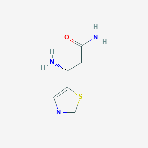 molecular formula C6H9N3OS B13281875 (3R)-3-amino-3-(1,3-thiazol-5-yl)propanamide 