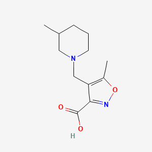 molecular formula C12H18N2O3 B1328189 5-Methyl-4-[(3-methylpiperidin-1-YL)methyl]-isoxazole-3-carboxylic acid CAS No. 1119451-01-2