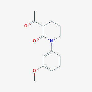 molecular formula C14H17NO3 B13281899 3-Acetyl-1-(3-methoxyphenyl)piperidin-2-one 