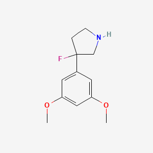 molecular formula C12H16FNO2 B13281905 3-(3,5-Dimethoxyphenyl)-3-fluoropyrrolidine 
