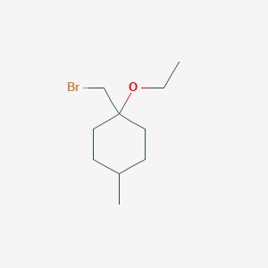 molecular formula C10H19BrO B13281930 1-(Bromomethyl)-1-ethoxy-4-methylcyclohexane 