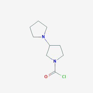 molecular formula C9H15ClN2O B13281946 3-(Pyrrolidin-1-yl)pyrrolidine-1-carbonyl chloride 