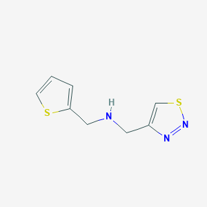 molecular formula C8H9N3S2 B13281993 (1,2,3-Thiadiazol-4-ylmethyl)(thiophen-2-ylmethyl)amine 