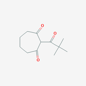 molecular formula C12H18O3 B13281997 2-(2,2-Dimethylpropanoyl)cycloheptane-1,3-dione 