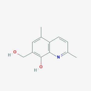 molecular formula C12H13NO2 B13282004 7-(Hydroxymethyl)-2,5-dimethylquinolin-8-ol 