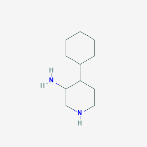 molecular formula C11H22N2 B13282029 4-Cyclohexylpiperidin-3-amine 