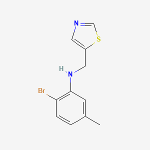 molecular formula C11H11BrN2S B13282041 2-Bromo-5-methyl-N-(1,3-thiazol-5-ylmethyl)aniline 