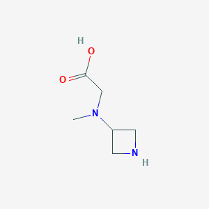 molecular formula C6H12N2O2 B13282043 2-[(Azetidin-3-yl)(methyl)amino]acetic acid 