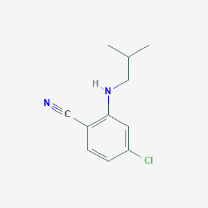molecular formula C11H13ClN2 B13282059 4-Chloro-2-[(2-methylpropyl)amino]benzonitrile 
