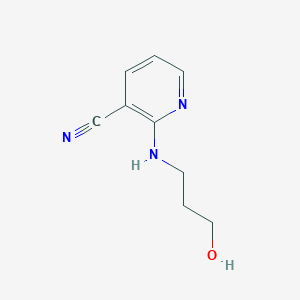 molecular formula C9H11N3O B1328208 2-[(3-Hydroxypropyl)amino]nicotinonitrile CAS No. 1030429-92-5