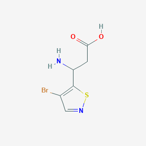 molecular formula C6H7BrN2O2S B13282085 3-Amino-3-(4-bromo-1,2-thiazol-5-yl)propanoic acid 