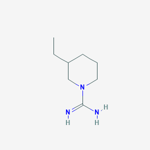 molecular formula C8H17N3 B13282089 3-Ethylpiperidine-1-carboximidamide 