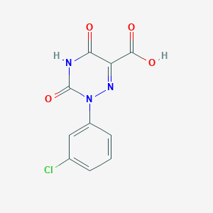 molecular formula C10H6ClN3O4 B13282090 2-(3-Chlorophenyl)-3,5-dioxo-2,3,4,5-tetrahydro-1,2,4-triazine-6-carboxylic acid 