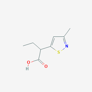 molecular formula C8H11NO2S B13282093 2-(3-Methyl-1,2-thiazol-5-yl)butanoic acid 