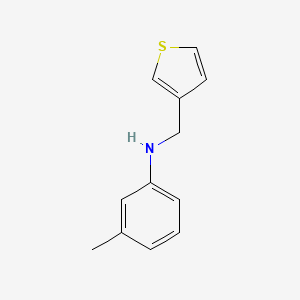 molecular formula C12H13NS B13282096 3-methyl-N-(thiophen-3-ylmethyl)aniline 