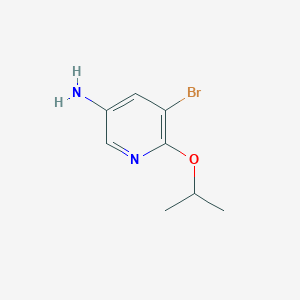 molecular formula C8H11BrN2O B13282143 5-Bromo-6-(propan-2-yloxy)pyridin-3-amine 