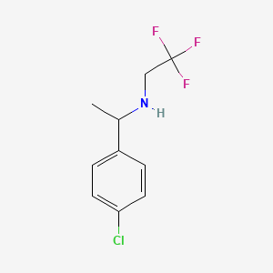 molecular formula C10H11ClF3N B13282185 [1-(4-Chlorophenyl)ethyl](2,2,2-trifluoroethyl)amine 