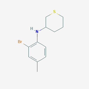 molecular formula C12H16BrNS B13282200 N-(2-bromo-4-methylphenyl)thian-3-amine 