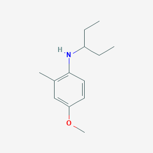 molecular formula C13H21NO B13282268 4-Methoxy-2-methyl-N-(pentan-3-yl)aniline 