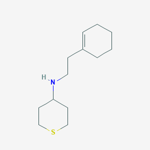 molecular formula C13H23NS B13282282 N-[2-(Cyclohex-1-en-1-yl)ethyl]thian-4-amine 