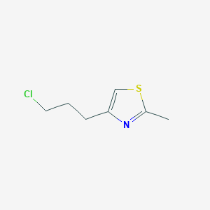 molecular formula C7H10ClNS B13282290 4-(3-Chloropropyl)-2-methyl-1,3-thiazole 