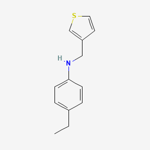 molecular formula C13H15NS B13282304 4-ethyl-N-(thiophen-3-ylmethyl)aniline 