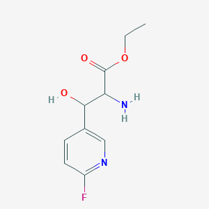 molecular formula C10H13FN2O3 B13282309 Ethyl 2-amino-3-(6-fluoropyridin-3-yl)-3-hydroxypropanoate 