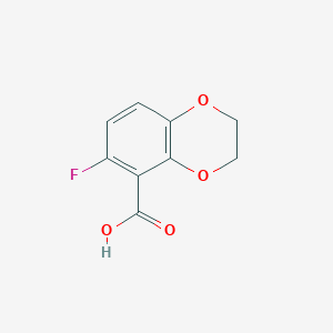 molecular formula C9H7FO4 B13282340 6-Fluoro-2,3-dihydro-1,4-benzodioxine-5-carboxylic acid 