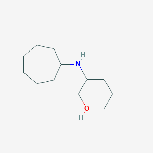 molecular formula C13H27NO B13282353 2-(Cycloheptylamino)-4-methylpentan-1-ol 