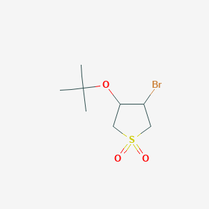 molecular formula C8H15BrO3S B13282355 3-Bromo-4-(tert-butoxy)-1lambda6-thiolane-1,1-dione 