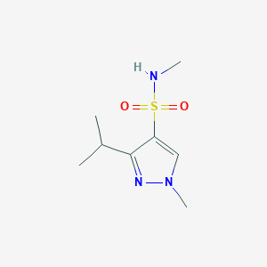 molecular formula C8H15N3O2S B13282357 N,1-Dimethyl-3-(propan-2-yl)-1H-pyrazole-4-sulfonamide 