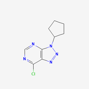 molecular formula C9H10ClN5 B13282359 7-chloro-3-cyclopentyl-3H-[1,2,3]triazolo[4,5-d]pyrimidine CAS No. 14054-48-9