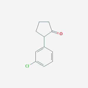 molecular formula C11H11ClO B13282381 2-(3-Chlorophenyl)cyclopentan-1-one 