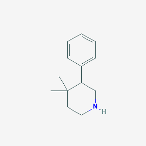 molecular formula C13H19N B13282392 4,4-Dimethyl-3-phenylpiperidine 