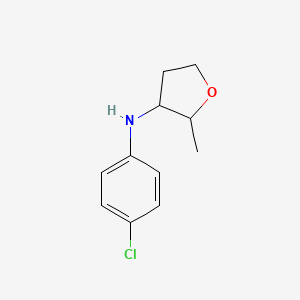 molecular formula C11H14ClNO B13282411 N-(4-chlorophenyl)-2-methyloxolan-3-amine 
