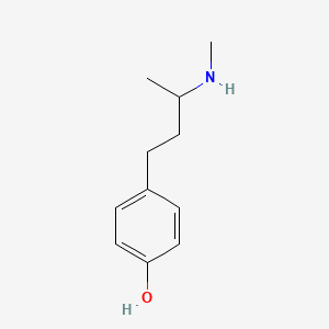 molecular formula C11H17NO B13282522 4-[3-(Methylamino)butyl]phenol 