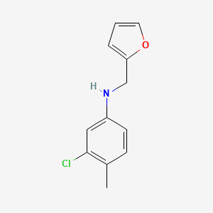 molecular formula C12H12ClNO B13282530 3-chloro-N-(furan-2-ylmethyl)-4-methylaniline 