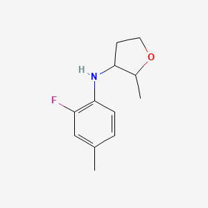 molecular formula C12H16FNO B13282537 N-(2-Fluoro-4-methylphenyl)-2-methyloxolan-3-amine 
