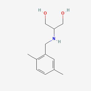 molecular formula C12H19NO2 B13282543 2-{[(2,5-Dimethylphenyl)methyl]amino}propane-1,3-diol 