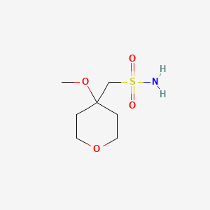molecular formula C7H15NO4S B13282546 (4-Methoxyoxan-4-yl)methanesulfonamide 