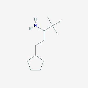 molecular formula C12H25N B13282585 1-Cyclopentyl-4,4-dimethylpentan-3-amine 
