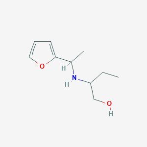molecular formula C10H17NO2 B13282614 2-{[1-(Furan-2-yl)ethyl]amino}butan-1-ol 