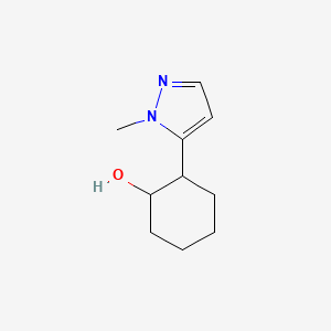 molecular formula C10H16N2O B13282643 2-(1-methyl-1H-pyrazol-5-yl)cyclohexan-1-ol 