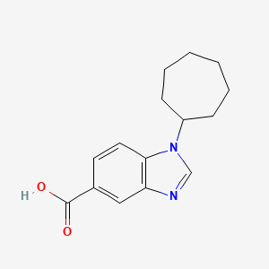 molecular formula C15H18N2O2 B13282648 1-cycloheptyl-1H-benzimidazole-5-carboxylic acid 